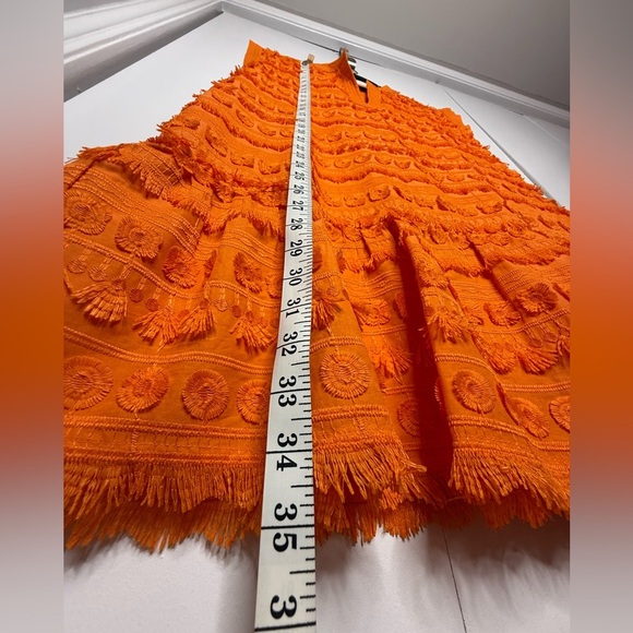 Marie Oliver Herra Fringe Embroidered Mini Dress Orange - XS - Picture 8 of 10